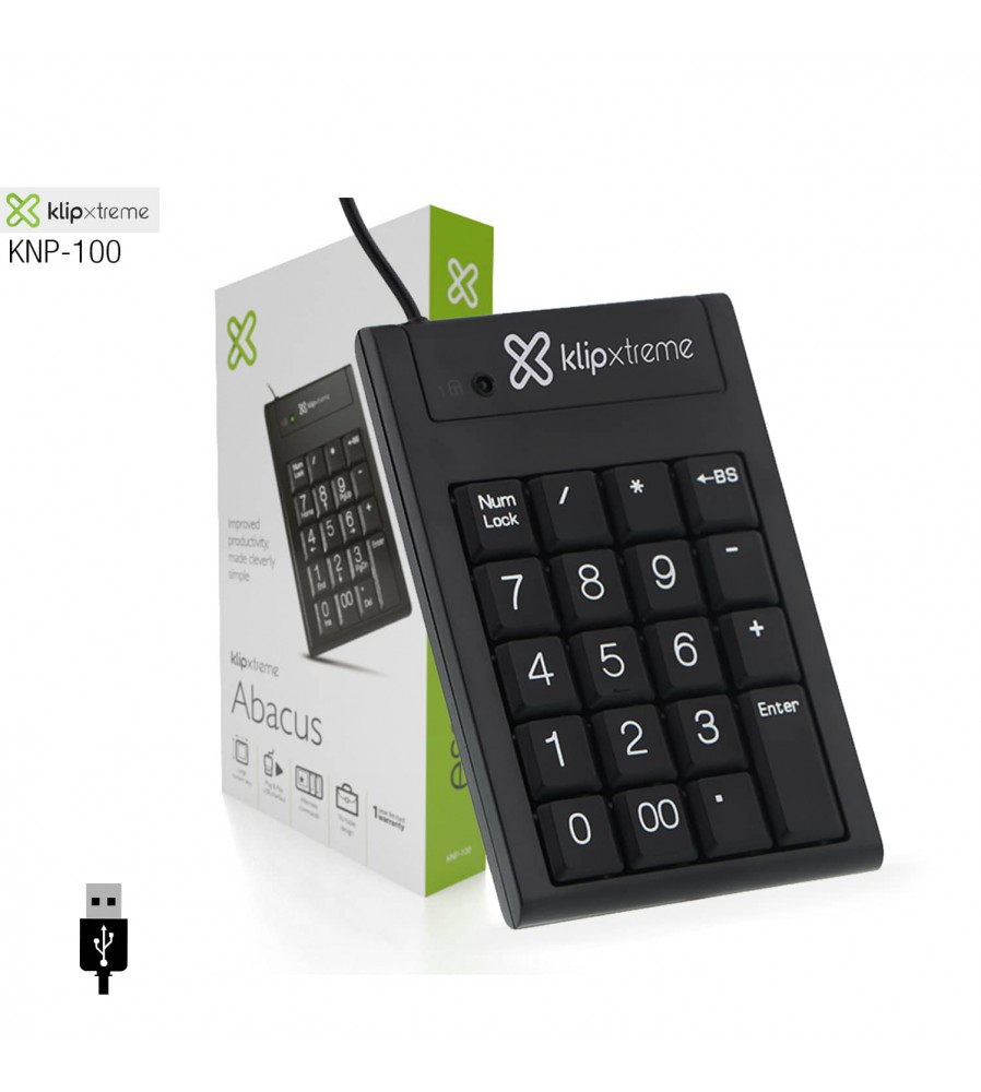 Klip Xtreme KNP-100 Abacus Numeric - Teclado numérico - USB